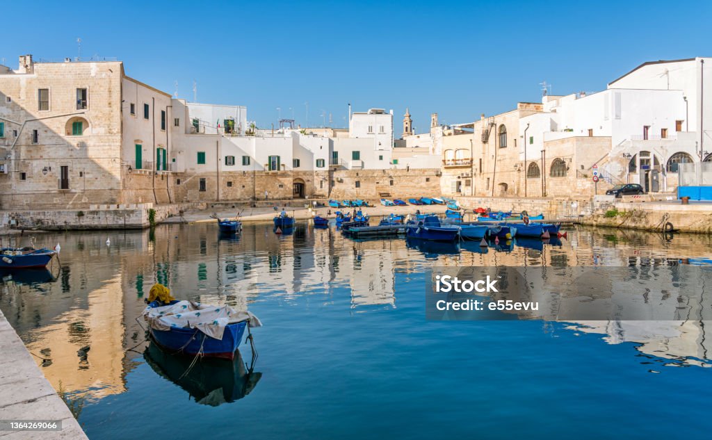 Monopoli and its beautiful old harbour, Bari Province, Puglia (Apulia), southern Italy. Monopoli Stock Photo