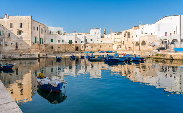 Monopoli and its beautiful old harbour, Bari Province, Puglia (Apulia), southern Italy. stock photo