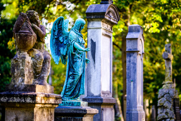 istock beautiful historic relief at a cemetery 1364269749