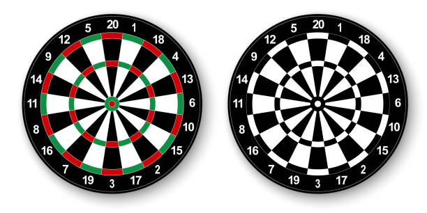 dart 2 - targeted dart bulls eye pub stock illustrations