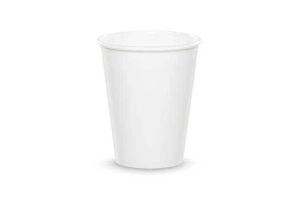 istock Plastic white cup for coffee, tea, chocolate and other hot drinks. Paper party cup mockup. Disposable Cups set. Take out mugs front view and space for your design 1364269988