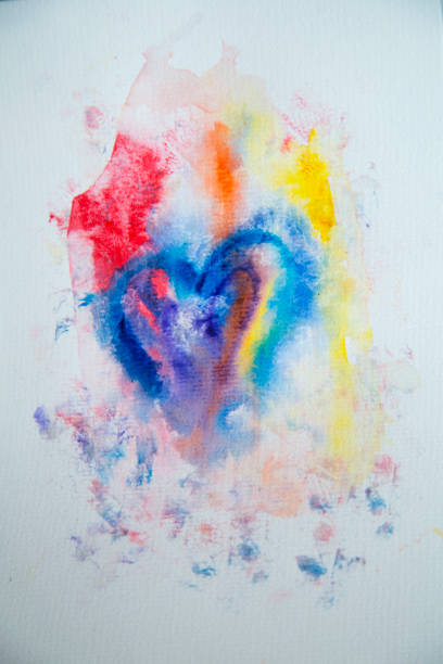 istock watercolor heart background. Valentine's day, Colorful abstract texture 1364273565