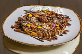 Waffle with ferrero rocher and chocolate