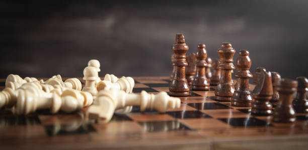 istock Chess pieces on the chessboard. Chess game 1364279240