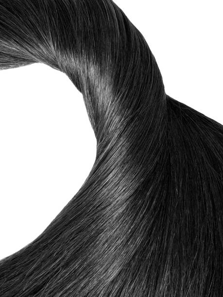 istock Black hair natural , isolated on white background , beauty 1364284015