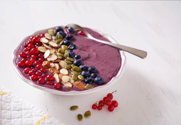 istock Raw food vegan berry smoothie with copy space 1364285488
