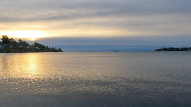 istock Scenic view of sunrise over calm bay 1364289380