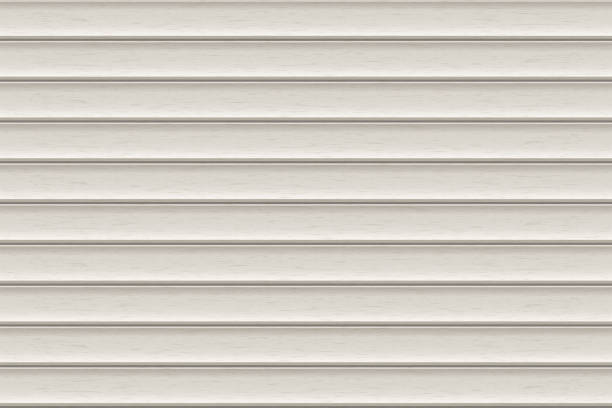 White wooden, metal, or plastic seamless texturated siding pattern White wooden, metal, or plastic seamless texturated siding pattern of building cladding. Abstract vector pattern with texture. Horizontal wall decor for warehouse facade. Vinyl floor backhround roof cladding stock illustrations