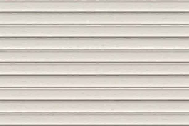 Vector illustration of White wooden, metal, or plastic seamless texturated siding pattern