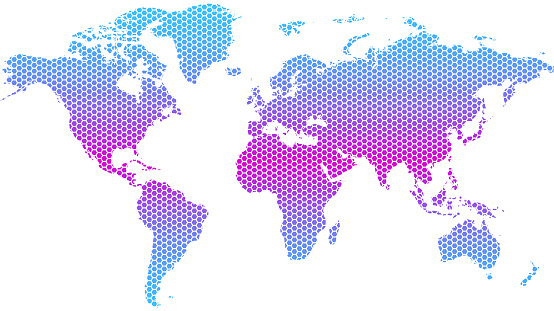 World map global warming abstract vector illustration.