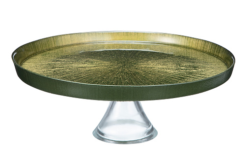 Glass Cake stand isolated on white background