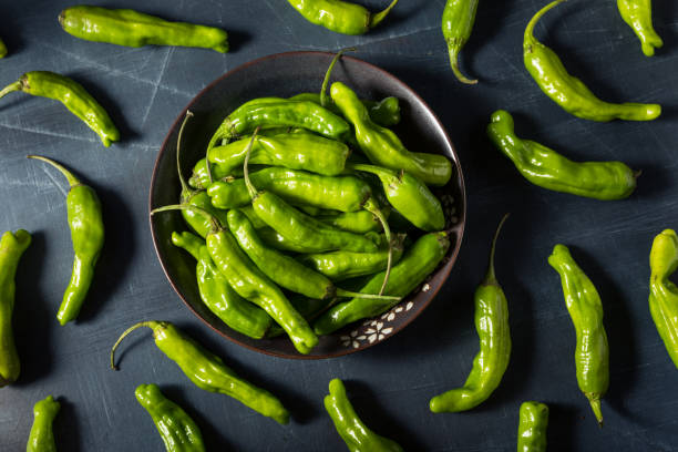 istock Raw Green Organic Shashito Peppers 1364300995
