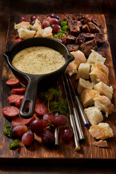 istock Cheese Fondue Platter with Grilled Steak Bites 1364302675