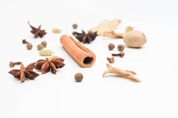 istock Mulled wine set. A set of spices for mulled wine on a white background. 1364304453