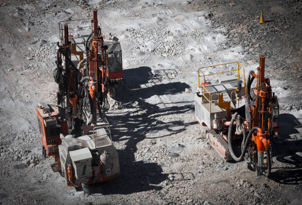 plataformas de perforación minera - drill mining rock borehole fotografías e imágenes de stock