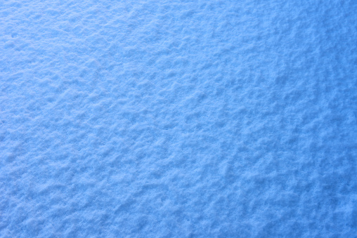 High angle view of snow texture background in the early morning.