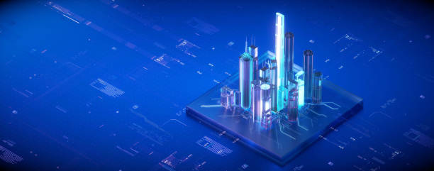 istock 3D rendering of cyberpunk AI. Circuit board. Technology background. Central Computer Processors CPU and GPU concept. Motherboard digital chip. Tech science background. 1364316737