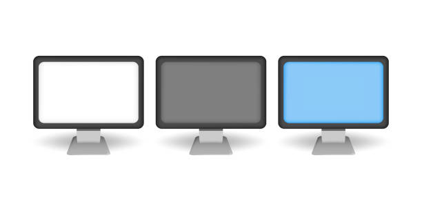 istock 3D cartoon desktop screen monitor design with white color background. 1364316739