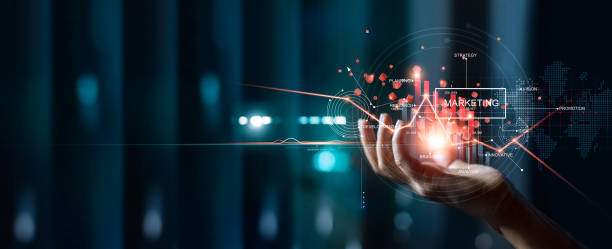 istock Hand holding digital marketing growth graph, analyzing business planning and financial research in global network connection. Success business strategy solution for economic growth in future concept. 1364317553