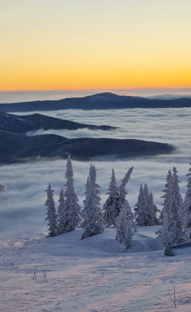 istock Majestic sunset in the winter mountains landscape. Dramatic sky 1364331504