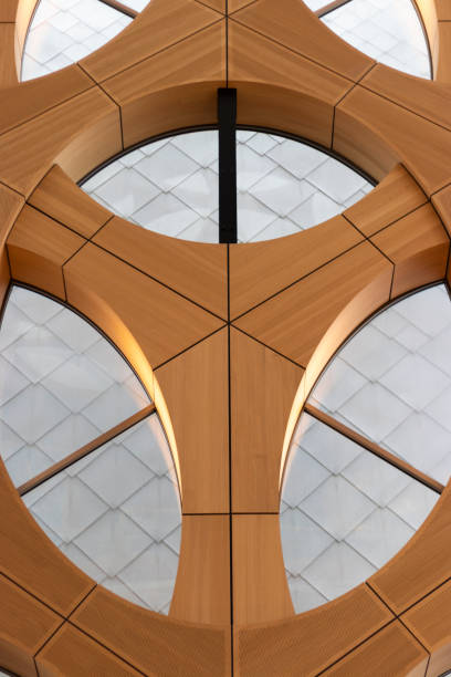 istock Symetrical window in wooden frame 1364333769