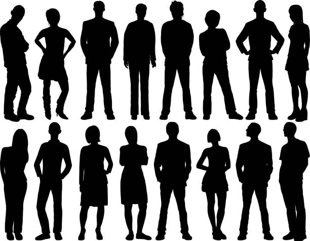 Casual People Casual people. people silhouette standing casual stock illustrations