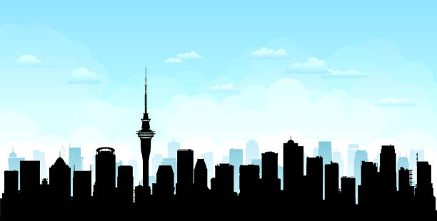 Auckland (All Buildings Are Complete and Moveable) vector art illustration