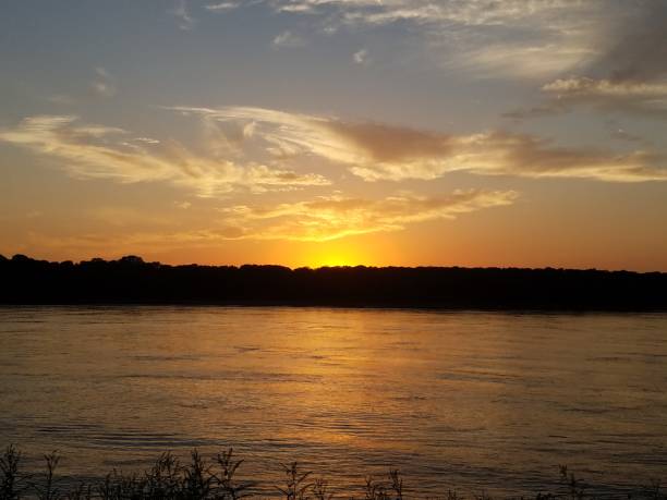 istock Beautiful cloudscape on the Mississippi River 1364337852