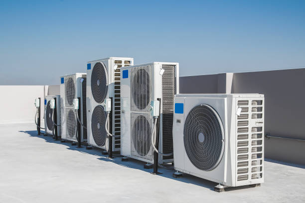istock air condition outdoor unit compressor install outside the building. 1364339286