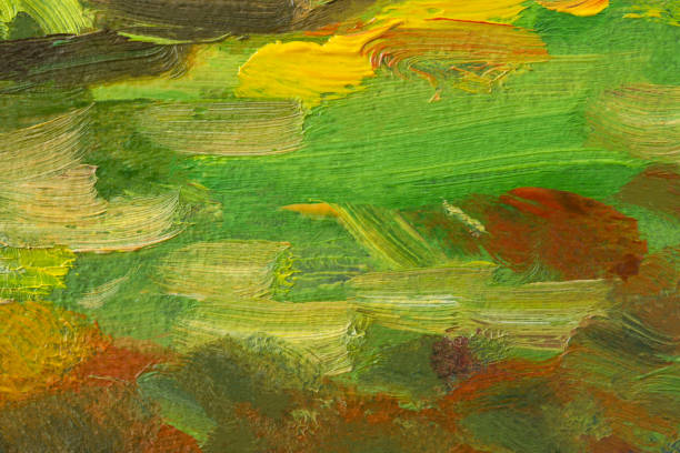 istock Yellow-green abstract background painting. 1364339701