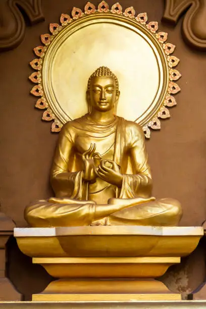 Buddha statue at Mahamevnawa Amawatura Monastery. Buddhist Monastery located in Malabe district of Colombo, Sri Lanka