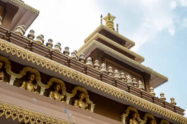 Exterior of the Mahamevnawa Amawatura Monastery. Buddhist Monastery located in Malabe district of Colombo, Sri Lanka