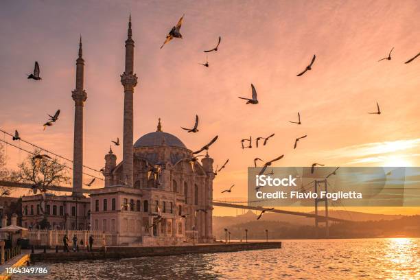 The Ortaköy Mosque Stock Photo - Download Image Now - Istanbul, Morning, Sunset