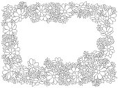 istock Festive cartoony flower frame border 1364351374