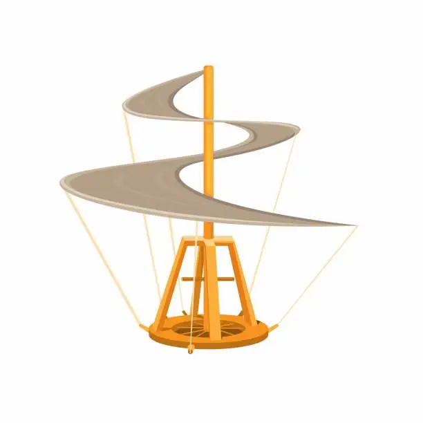 Vector illustration of Traditional Flying Machine by Leonardo Davinci symbol illustration vector