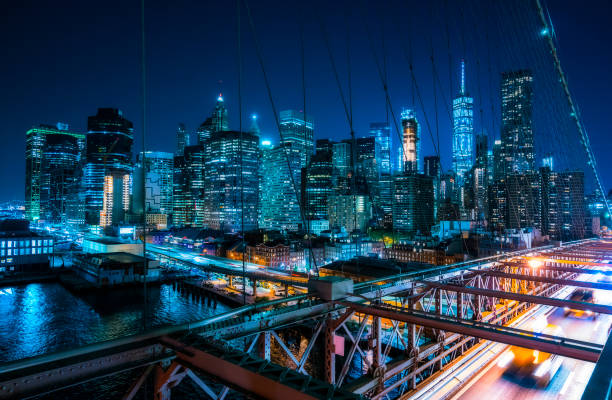 istock brooklyn bridge,new york,08-26-17: beautiful brooklyn bridge at night. 1364354909