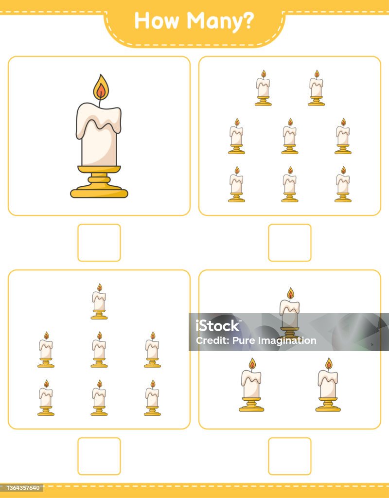 Candle Math Worksheet Counting Game How Many Candle Educational Children Game Printable ...