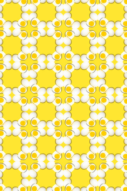Creative photos of a boiled chicken egg on a yellow background