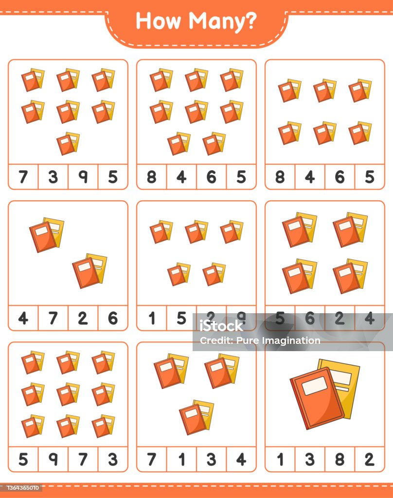 How Many Counting Pdf Counting Game How Many Book Educational Children Game Printable ...