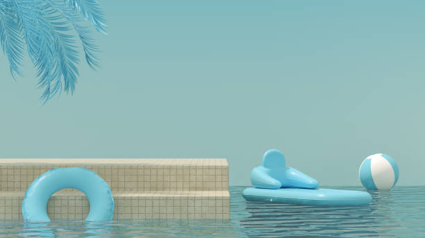 istock Podium on sea, product display, platform, exhibition stage, summer cosmetics 1364365565