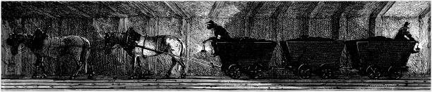 istock Antique illustration of 19th century industry, technology and craftsmanship: Coal mine 1364365760