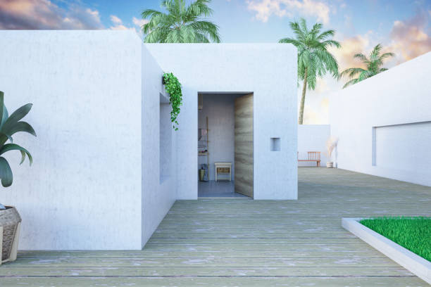 istock Greek Style Summer House Exterior 1364366949