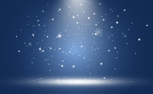 illustration of flying snow on a transparent background.Natural phenomenon of snowfall or blizzard.