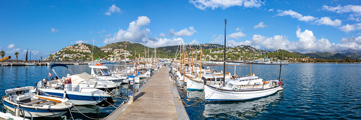 Port d’Andratx marina with boats on Mallorca travel traveling holidays vacation panorama in Spain tourism