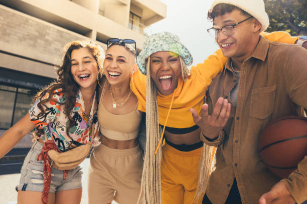 istock Cheerful friends having fun together in the sun 1364374927