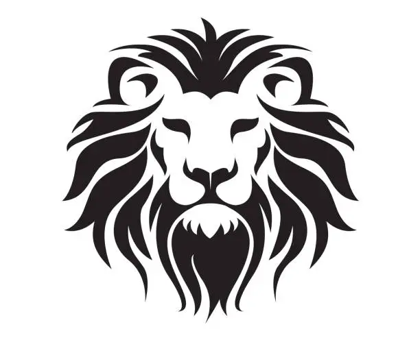 Vector illustration of Wild Lion Head and Logo Icon. Vector Illustration.