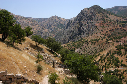Arid mountainous landscape in Northern Kurdistan, Turkey