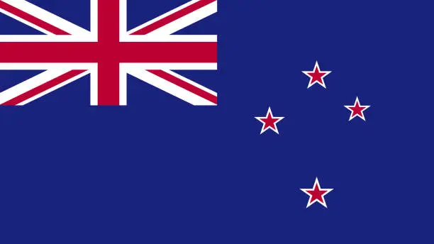 Vector illustration of National Flag of New Zealand Eps File - New Zealander Flag Vector File