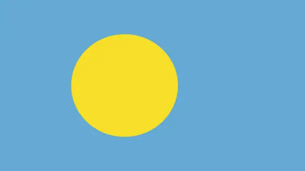 Vector illustration of National Flag of Palau Eps File - Palauan Flag Vector File