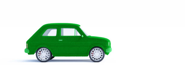 istock Electric green car isolated on the white background 3D render 1364396642